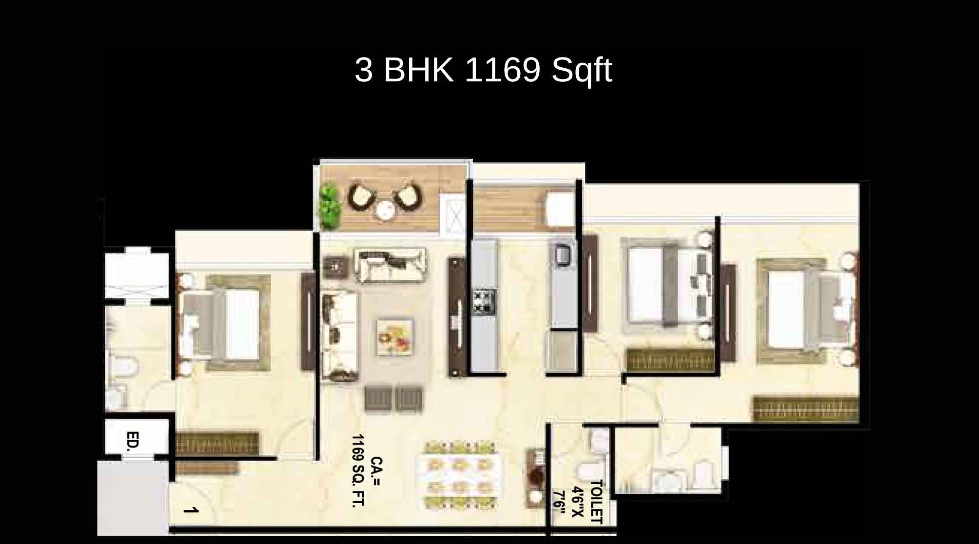 Goodwill-Wisteria-Floor-Plan-3-BHK-1169-Sqft