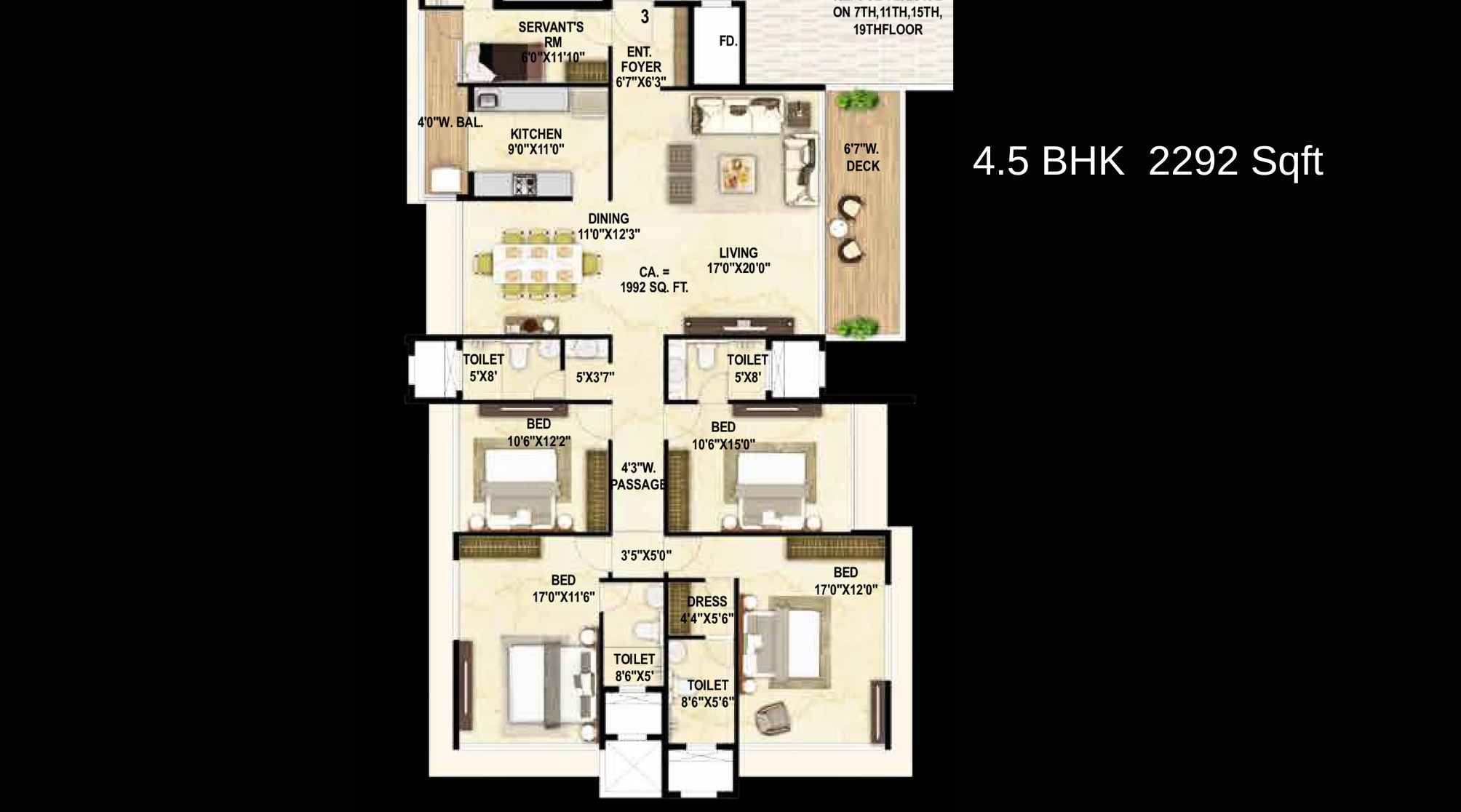 Goodwill-Wisteria-Floor-Plan-4.5-BHK-2292-Sqft