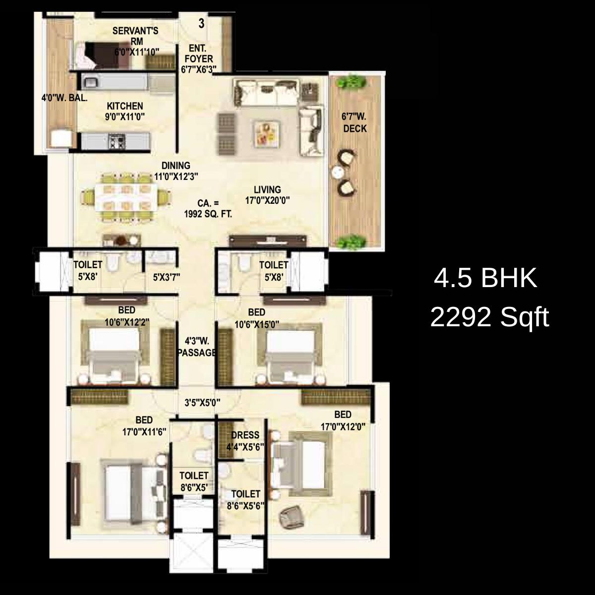 Goodwill-Wisteria-Floor-Plan-4.5-BHK-2292-Sqft